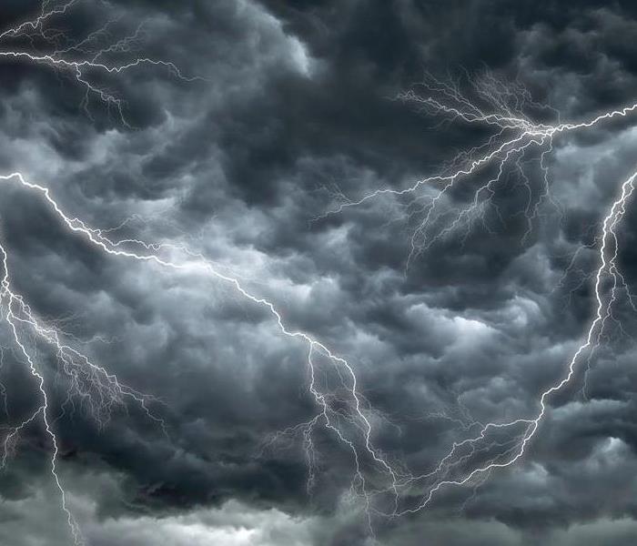 Storm clouds with lightning